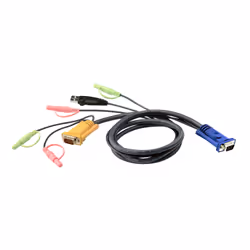 ATEN Câble KVM USB 3m avec SPHD 3 en 1 et audio, 3 m, VGA, Noir, HD-15, USB A, 2 x 3.5mm, HDB-15, 2 x 3.5mm, Mâle