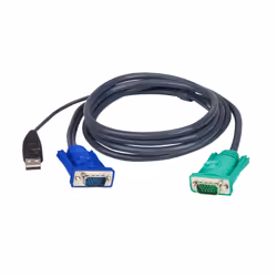 ATEN Câble KVM USB 5m avec SPHD 3 en 1, 5 m, VGA, Noir, HDB-15 + USB A, SPHD-15, Mâle