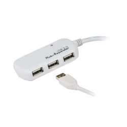 ATEN Rallonge USB 2.0 avec concentrateur à 4 ports - 12 m, USB 2.0, USB 2.0, 480 Mbit/s, Blanc, Plastique, 12 m