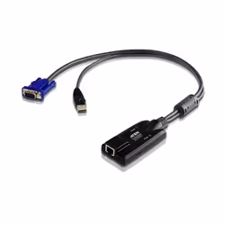 ATEN Adaptateur KVM de support virtuel VGA USB, USB, USB, VGA, Noir, Bleu, Métallique, RJ-45, 1 x RJ-45