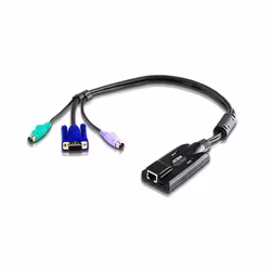 ATEN Adaptateur KVM VGA PS/2 avec prise en charge de la vidéo composite, PS/2, PS/2, VGA, Multicolore, RJ-45, 1 x RJ-45