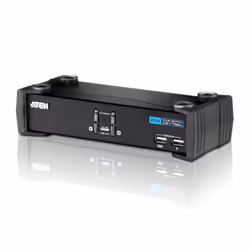 ATEN Commutateur KVMP™ DVI/audio USB 2 ports, 1920 x 1200 pixels, WUXGA, 3,78 W, Noir