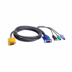 ATEN Câble KVM USB 3m PS/2, 3 m, PS/2, PS/2, VGA, Noir, 2 x PS/2, USB A, HDB-15