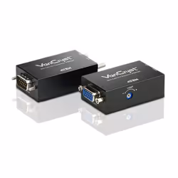 ATEN Extension Cat 5 Mini VGA/audio (1280 x 1024@150m), 1920 x 1200 pixels, Émetteur et récepteur AV, 150 m, Avec fil, Noir