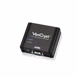 ATEN Convertisseur VGA/audio vers HDMI, Noir, Métal, 1920 x 1080 pixels, 1920 x 1080 pixels, 1080p, 16:9