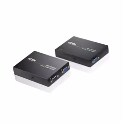 ATEN Extension Cat 5 VGA (1280 x 1024@150m), 1920 x 1200 pixels, Émetteur et récepteur AV, 150 m, Avec fil, Noir