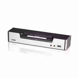 ATEN Commutateur KVMP™ deux affichages/audio DVI Dual Link USB 2 ports, 2560 x 1600 pixels, Ethernet/LAN, Grille de montage, ...