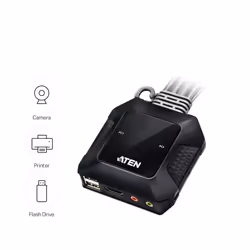 ATEN Commutateur KVM câble HDMI 4K USB 2 ports avec sélecteur de port distant - Vue supplémentaire 7