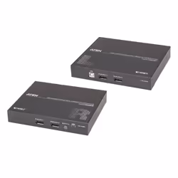 ATEN Système d’extension KVM USB DisplayPort double vue HDBaseT™ 2.0 (4K à 100 m pour vue unique), Émetteur et récepteur, Ave ...