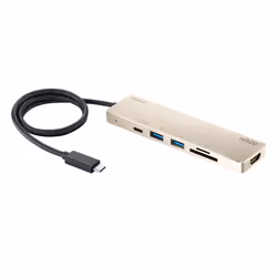 ATEN Mini station d’accueil multiport USB-C avec transfert de puissance, Avec fil, USB 3.2 Gen 1 (3.1 Gen 1) Type-C, 60 W, No ...