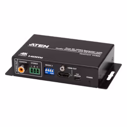 ATEN Répéteur HDMI True 4K avec intégration et extraction audio, 4096 x 2160 pixels, Répéteur AV, 5 m, Avec fil, Noir, HDCP