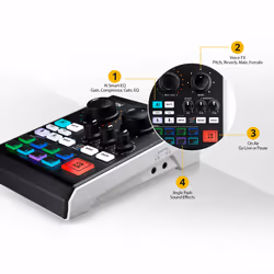 ATEN Mélangeur audio de podcasting optimisé par l'IA | MicLIVE 6-CH - Vue supplémentaire 4