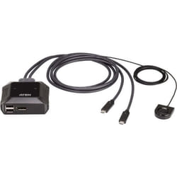 ATEN Commutateur KVM DisplayPort 4K 2 ports USB-C avec sélecteur de port à distance