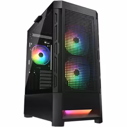 COUGAR Gaming CGR-5ZD1B-RGB, Midi Tower, PC, Noir, ATX, CEB, EATX, micro ATX, Mini-ITX, Métal, Multicolore