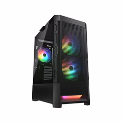 COUGAR Gaming Airface RGB CGR-5ZD1B-AIR-RGB, Midi Tower, PC, Noir, ATX, CEB, EATX, micro ATX, Mini-ITX, Jouer, Multicolore