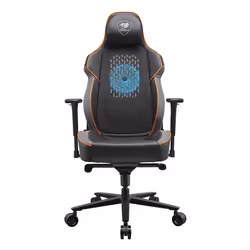 COUGAR Gaming NxSys Aero, Fauteuil de gaming, 160 kg, Siège rigide, Dossier capitonné, Noir/Orange, Acier