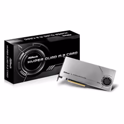 Asrock Hyper Quad M.2, PCIe, M.2, PCIe 4.0, Aluminium, Noir, Actif, 1 ventilateur(s)