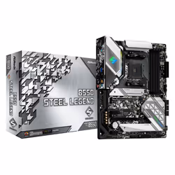Asrock B550 Steel Legend, AMD, Emplacement AM4, AMD Ryzen™ 3 de 3e génération, AMD Ryzen 5 de 3e génération, AMD Ryzen™ 7 de ...