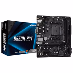 Asrock B550M-HDV, AMD, Emplacement AM4, AMD Ryzen™ 3 de 3e génération, AMD Ryzen 5 de 3e génération, AMD Ryzen™ 7 de 3e..., D ...