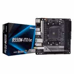 Asrock B550M-ITX/ac, AMD, Emplacement AM4, AMD Ryzen™ 3 de 3e génération, AMD Ryzen 5 de 3e génération, AMD Ryzen™ 7 de 3e... ...
