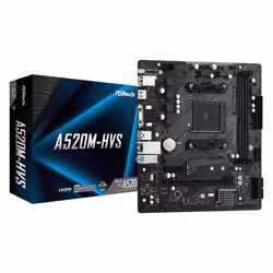 Asrock A520M-HVS, AMD, Emplacement AM4, AMD Ryzen™ 3 de 3e génération, AMD Ryzen 5 de 3e génération, AMD Ryzen™ 7 de 3e..., D ...