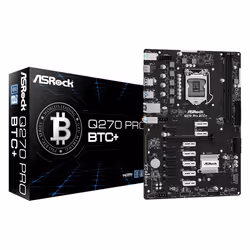 Asrock Q270 Pro BTC+, Intel, LGA 1151 (Emplacement H4), Intel® Celeron®, Intel® Core™ i3, Intel® Core™ i5, Intel® Pentium®, D ...