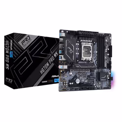 Asrock H670M Pro RS, Intel, LGA 1700, Intel® Celeron®, Intel® Core™ i3, Intel® Core™ i5, Intel® Core™ i7, Intel® Core™ i9, In ...