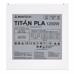 Montech TITAN PLA 1200W unité d'alimentation d'énergie 20+4 pin ATX ATX Blanc - Vue supplémentaire 7