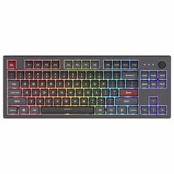 Montech MKey TKL, Sans clé (80 - 87%), Avec fil, USB, Clavier mécanique, LED RGB, Bourgogne, Gris foncé