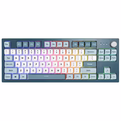 Montech MKey TKL, Sans clé (80 - 87%), Avec fil, USB, Clavier mécanique, LED RGB, Gris foncé, Bleu clair, Blanc