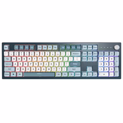Montech MKey, Taille réelle (100 %), Avec fil, USB, Clavier mécanique, LED RGB, Gris, Bleu clair, Blanc