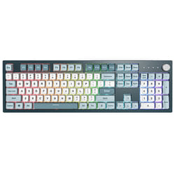 Montech MKey clavier Jouer USB Gris, Bleu clair, Blanc