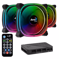 Aerocool Astro 12 Pro, Ventilateur, 12 cm, 1000 tr/min, 17,5 dB, 42,1 cfm, Noir