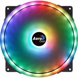 Aerocool Duo 20, Ventilateur, 20 cm, 700 tr/min, 18,3 dB, 62,1 cfm, Noir