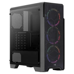 Boitier Moyen Tour ATX AeroCool Ore-G Saturn V2 RGB avec panneau vitré (Noir)