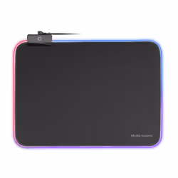 Mars Gaming MMPRGBL, Noir, Monochromatique, Nylon, Alimenté par port USB, Base antidérapante, Tapis de souris de jeu