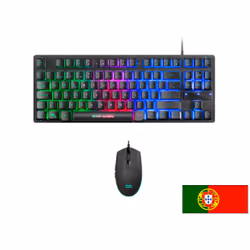 Mars Gaming MCPTKLPT, Taille réelle (100 %), USB, Clavier à membrane, LED RGB, Noir, Souris incluse