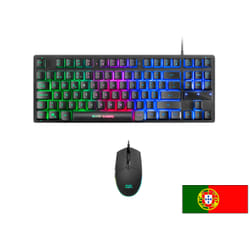Mars Gaming MCPTKLPT clavier Souris incluse USB Portuguais Noir