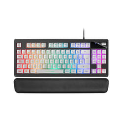 Mars Gaming MKAXWES clavier USB Espagnole Noir, Blanc