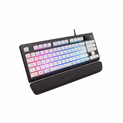 Mars Gaming MKAXWES clavier USB Espagnole Noir, Blanc