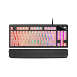 Mars Gaming MKAXPES clavier USB Espagnole Noir, Rose