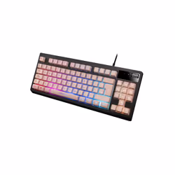 Mars Gaming MKAXPES clavier USB Espagnole Noir, Rose