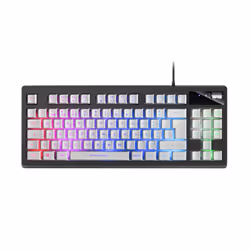 Mars Gaming MKAXWPT, Taille réelle (100 %), USB, Clavier à membrane, LED RGB, Noir, Blanc