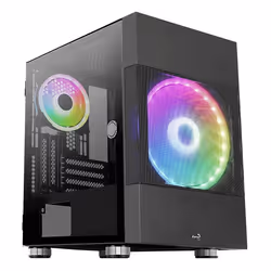 Aerocool Atomic, Mini Tower, PC, Noir, micro ATX, Mini-ITX, ABS, SPCC, 18,4 cm