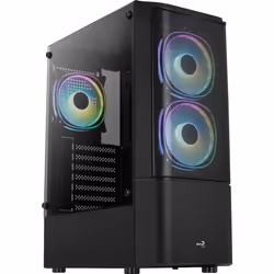 Aerocool Quantum Mesh, Midi Tower, PC, Noir, ATX, micro ATX, Mini-ITX, Acrylonitrile-Butadiène-Styrène (ABS), SPCC, Acier, Jo ...