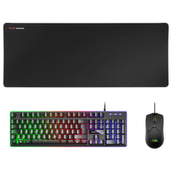 Mars Gaming MCPXBES clavier Souris incluse USB Espagnole Noir