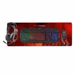 Mars Gaming MCPRGB2FR clavier Souris incluse USB AZERTY Français Noir