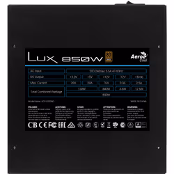 Aerocool LUX 850W unité d'alimentation d'énergie 20+4 pin ATX Noir - Vue supplémentaire 5