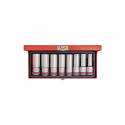 KING TONY - Coffret de douilles longues 1/2, 8 pièces en pouce Caractéristiques principales de ce produit : Coffret métalliqu ...
