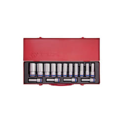 Coffret douilles 1/2 longues 12:14-16:19-21:24-26-27-30-32mm 15pcs - King Tony